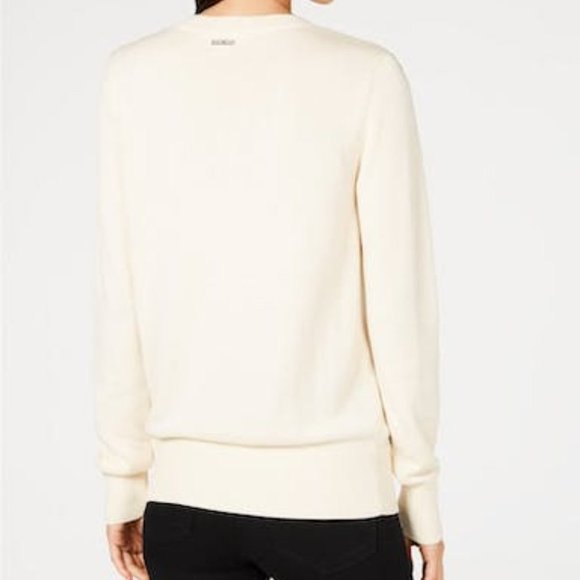 MICHAEL Michael Kors Womens Lace-Up Crewneck Pullover Sweater Size Large - Picture 2 of 3